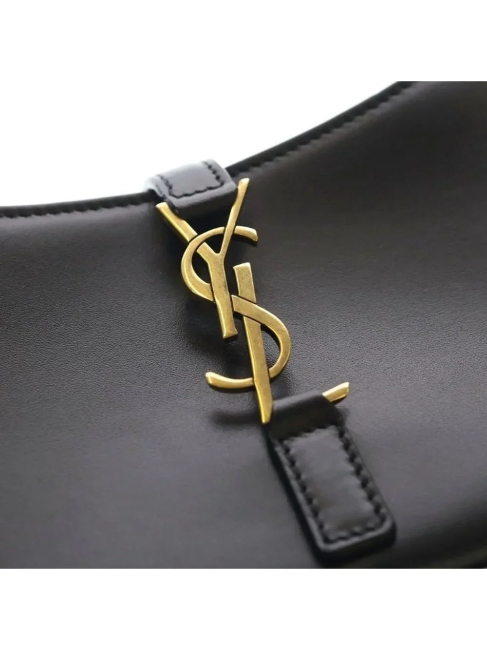 Saint Laurent Paris Handbag Mini Hobo Black Calf Leather Gold